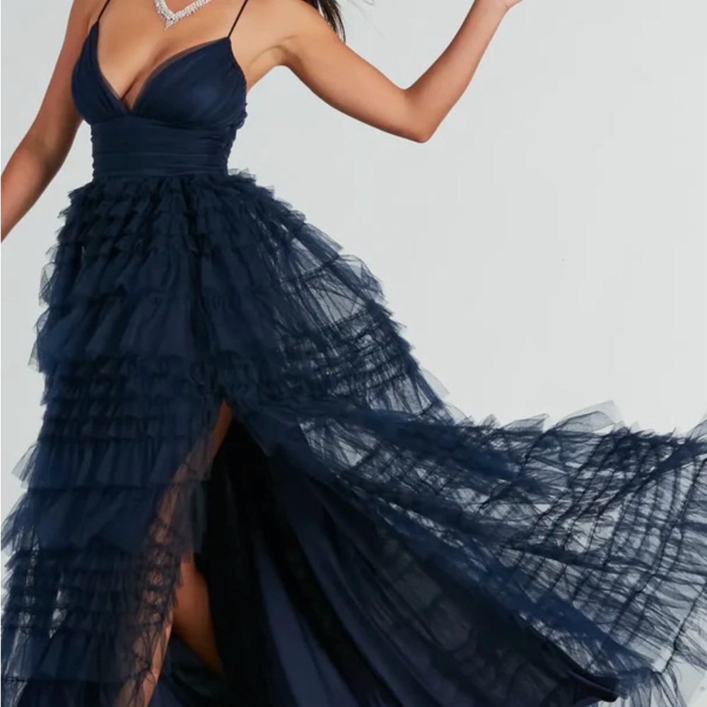 Elegant Navy Blue Prom Dress